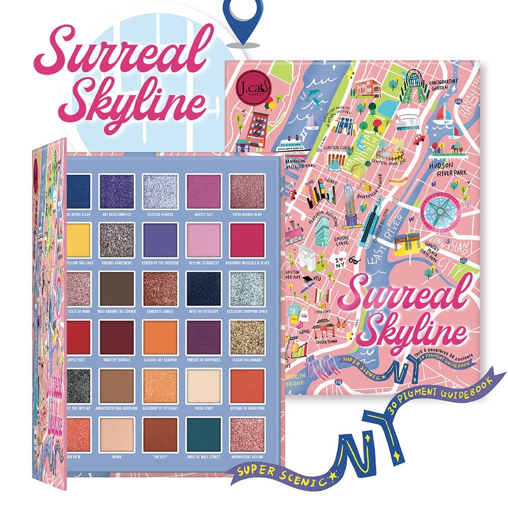 J.Cat Surreal Skyline Super Scenic Pigment Guidebook Eyeshadow Palette